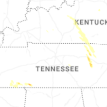Regional Hail Map for Nashville, TN - Saturday, August 22, 2026