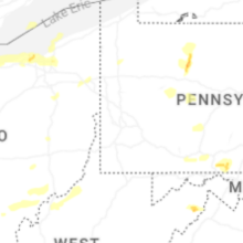 Regional Hail Map for Pittsburgh, PA - Saturday, August 22, 2026