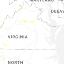 Regional Hail Map for Richmond, VA - Saturday, August 22, 2026