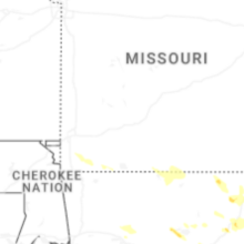 Regional Hail Map for Springfield, MO - Saturday, August 22, 2026