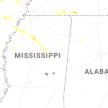 Regional Hail Map for Starkville, MS - Saturday, August 22, 2026