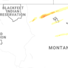 Regional Hail Map for Great Falls, MT - Sunday, August 23, 2026
