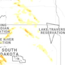 Regional Hail Map for Aberdeen, SD - Monday, August 24, 2026