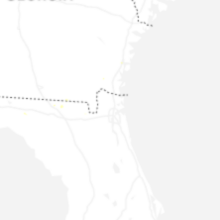 Regional Hail Map for Jacksonville, FL - Monday, August 24, 2026