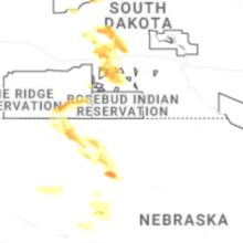 Regional Hail Map for Valentine, NE - Monday, August 24, 2026