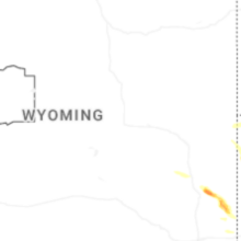 Regional Hail Map for Casper, WY - Tuesday, August 25, 2026