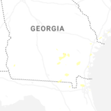 Regional Hail Map for Douglas, GA - Tuesday, August 25, 2026
