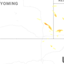 Regional Hail Map for Laramie, WY - Tuesday, August 25, 2026