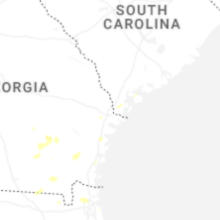 Regional Hail Map for Savannah, GA - Tuesday, August 25, 2026