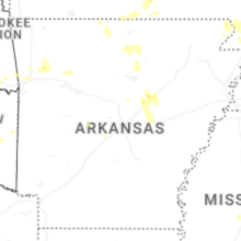 Regional Hail Map for Little Rock, AR - Wednesday, August 26, 2026