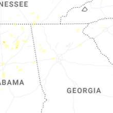 Regional Hail Map for Atlanta, GA - Monday, September 21, 2026