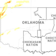 Regional Hail Map for Oklahoma City, OK - Tuesday, October 13, 2026