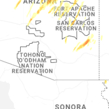 Regional Hail Map for Tucson, AZ - Wednesday, October 21, 2026