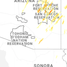 Regional Hail Map for Tucson, AZ - Thursday, October 22, 2026