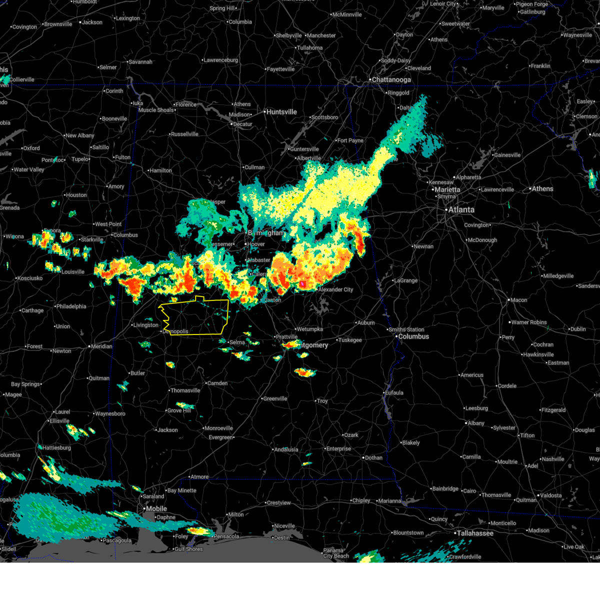 Interactive Hail Maps - Hail Map for Valley Grande, AL