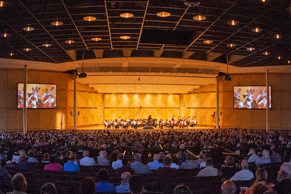 The Chicago Symphony Orchestra performing in the Pavilion