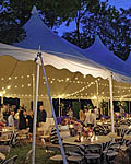 ravinia private tent event at night with lights