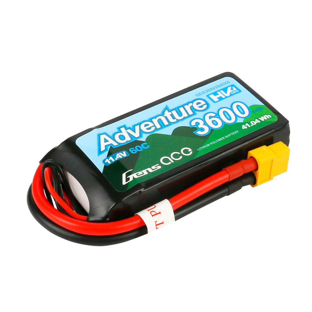 Gens Ace Adventure 3600mAh 11.4V 60C 3S LiPo – XT60 Plug - RMRC