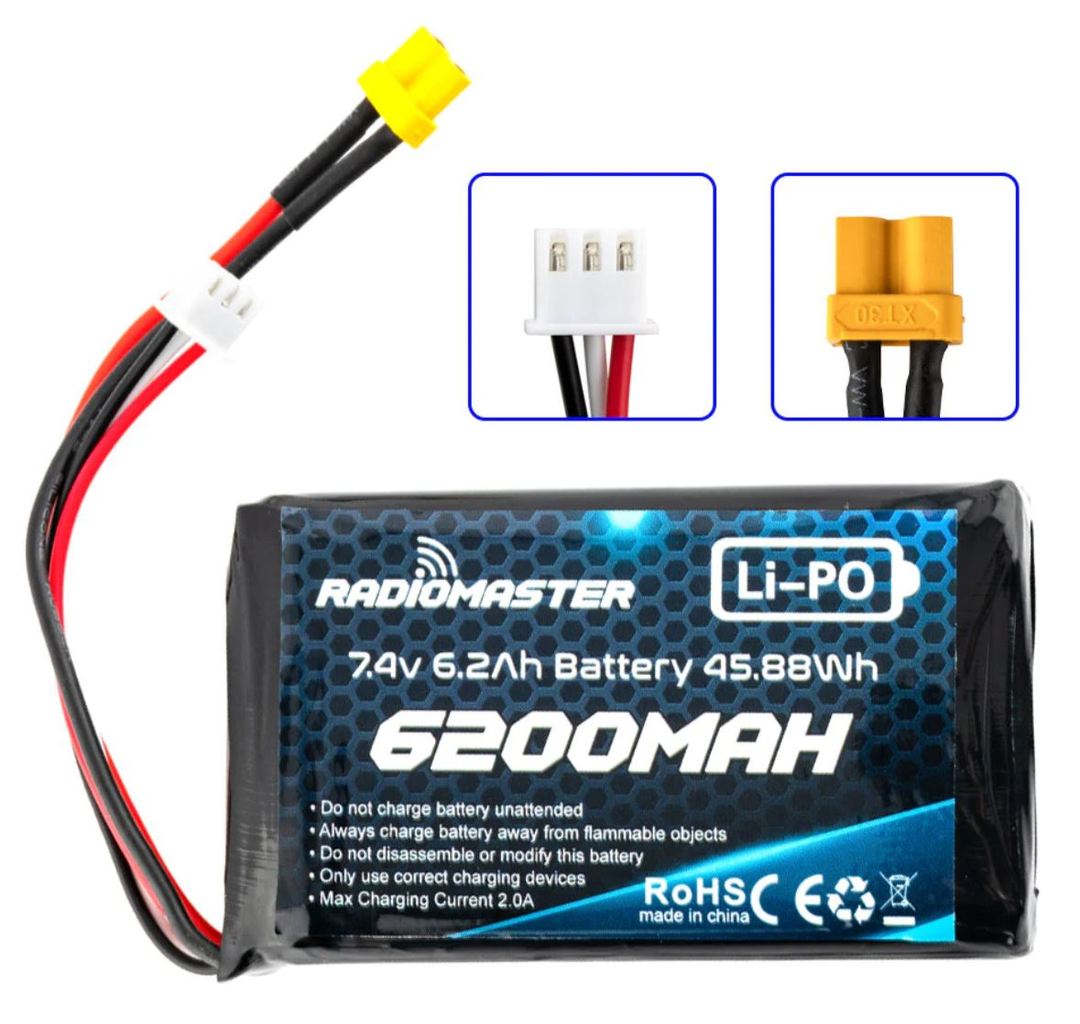 RadioMaster 6200mAh 2S LiPo Battery for TX16S & Boxer - RMRC