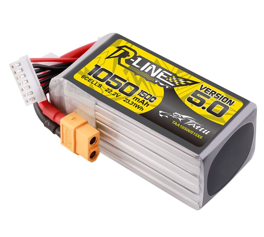 【2個セット】Tattu R-Line1.0 6S 95C 5100mAhリポ Tattu R-Line 1050mAh 6S 150C LiPo Battery (XT60) - RMRC