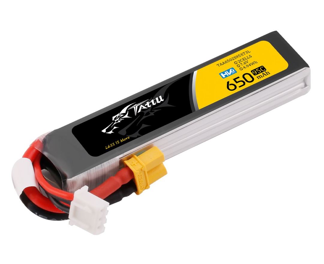 Tattu Batería Lipo 3S 650mAh 11.1 V 75C Batería Lipo Pack con XT30