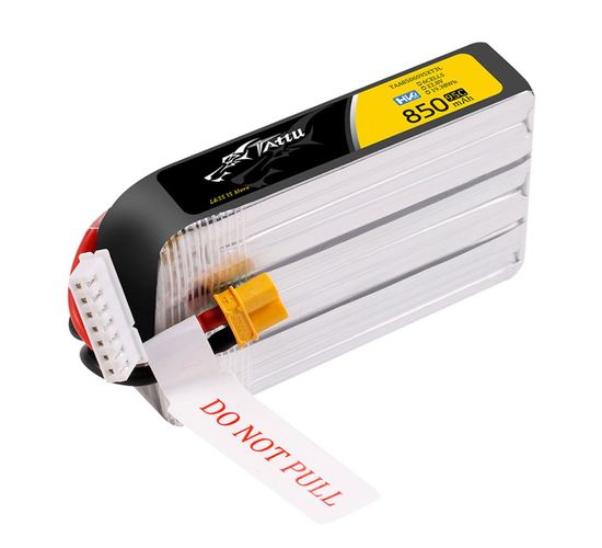Tattu 850mAh 6S 95C22.8V HV Lipo Battery Long Pack with XT30 Plug