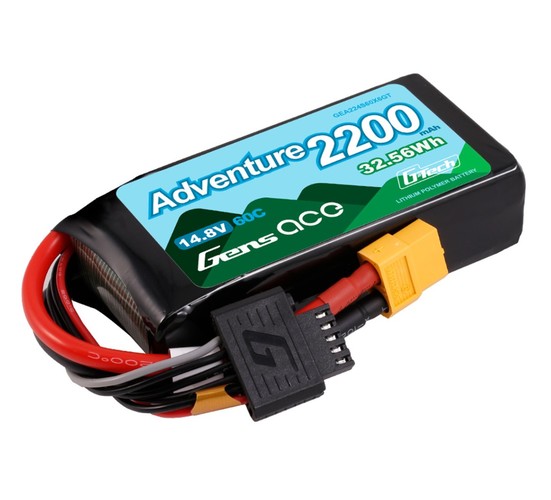 Gens Ace 2200 mAh 4S 60C Adventure LiPo XT60 - RMRC Gens Ace 2200 mAh 4S 60C Adventure LiPo XT60 - RMRC
