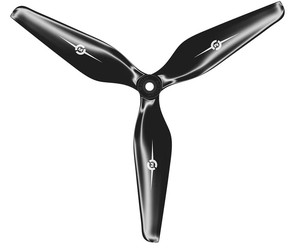 Master Airscrew 3MR Series - 3-Blade 8x4.1 Propeller (CW) Rev./Pusher Black