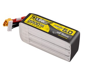 Tattu R-Line Version 5.0 2200mah 6S 150C 22.2V Lipo Battery Pack with XT60 Plug