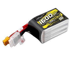 Tattu R-Line Version 6.0 1600mAh 160C 6S 22.2V SQ Lipo Battery Pack with XT60 Plug