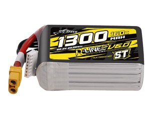 Tattu 1300mAh 6S 160C 22.2V R-Line Version 6.0 ST Lipo Battery Pack with XT60 Plug