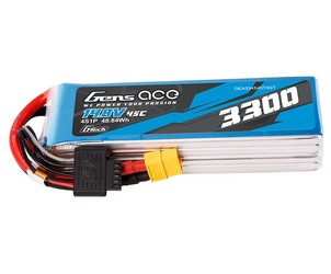 Gens ace 3300mAh 4S 45C 14.8V G-tech Lipo Battery Pack with EC3 and Deans Adapter