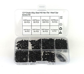 RMRC M3 Hardware Pack - 12.9 Grade, 7 Screw Sizes (460 Pcs) - Flat Head
