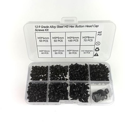 RMRC M3 Hardware Pack - 12.9 Grade, 7 Screw Sizes (460 Pcs) - Button Head
