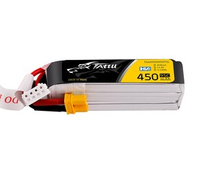 Tattu 450mAh 3s 95C 11.4V HV Lipo Battery Pack with XT30 Plug - Long Pack