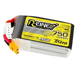 Tattu 750mAh 4S 95C 14.8V R-Line Lipo Battery Pack with XT30 Plug