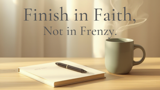 Finish in Faith, Not in Frenzy