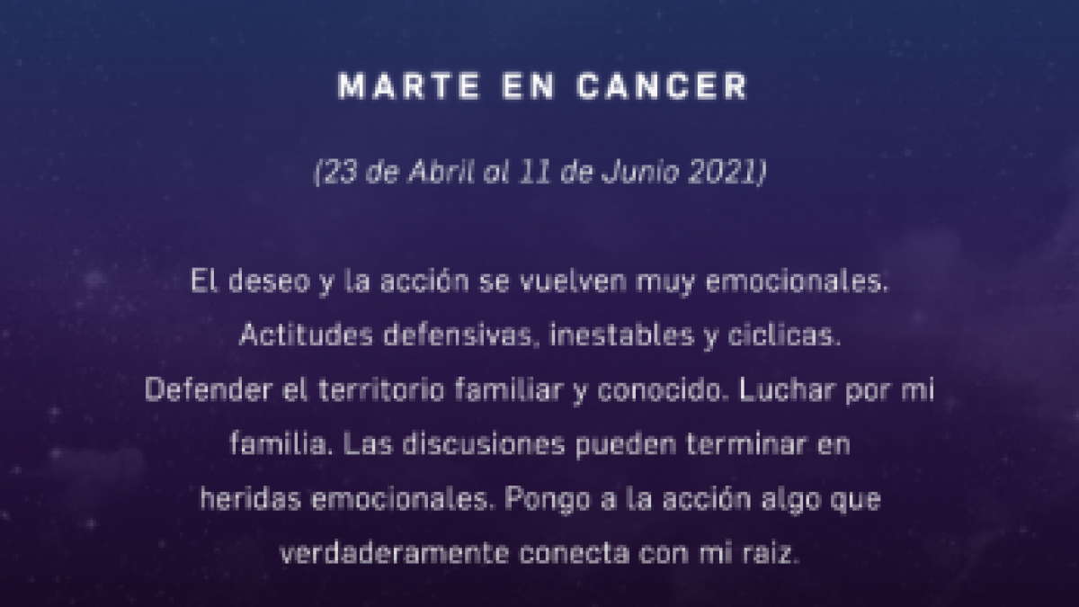 MARTE EN CANCER