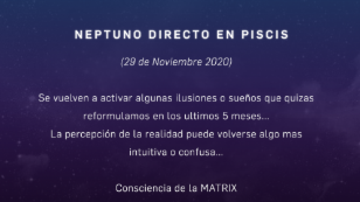 Neptuno se pone Directo en Piscis