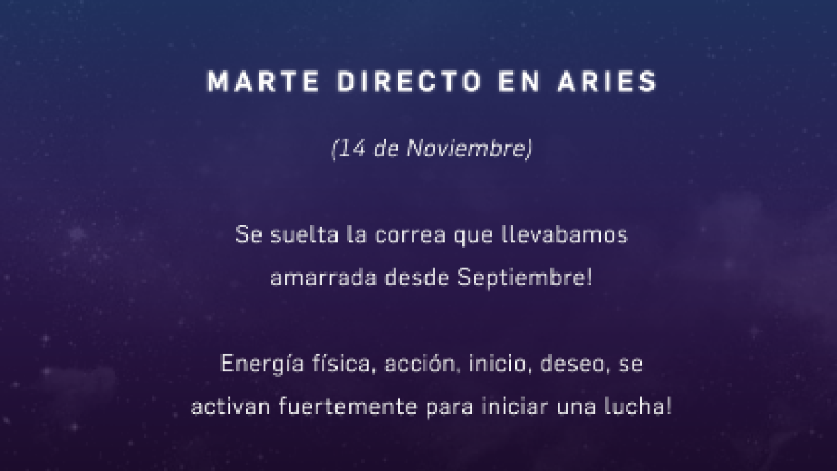 MARTE SE PONE DIRECTO EN ARIES