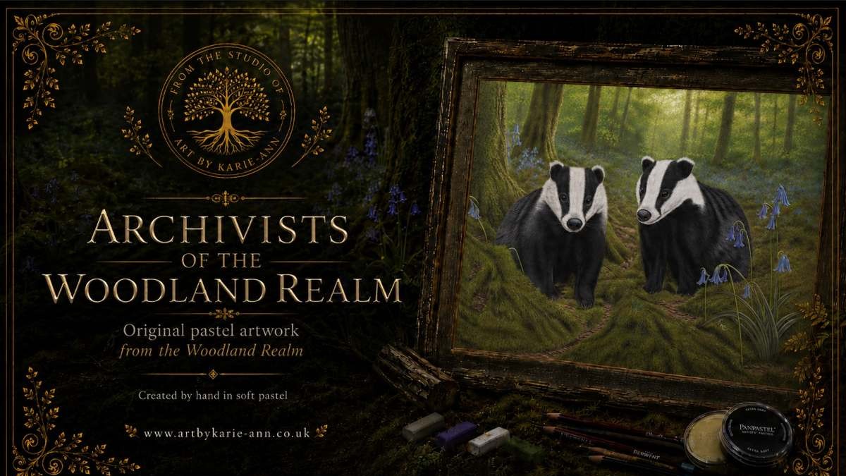 Badger Artwork in Soft Pastel — Archivists of The Woodland Realm | Woodland Wildlife Art