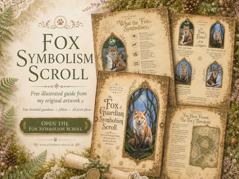 Free Fox Symbolism and Folklore illustrated guide featuring fox artwork and Woodland Realm lore