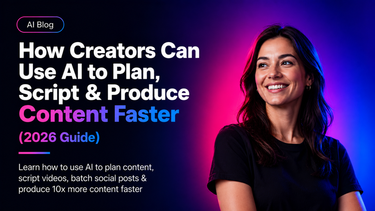 How Creators Can Use AI to Plan, Script & Produce Content Faster (2026 Guide)