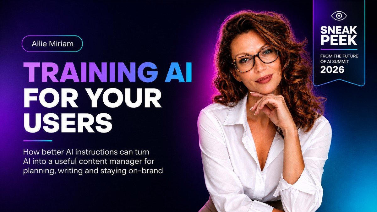 Allie Miriam at Zenler AI Summit 2026 — AI Content Strategy That Keeps Your Voice