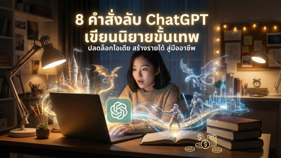 8 คำสั่ง Prompt ChatGPT เขียนนิยายขั้นเทพ: ปลดล็อกจินตนาการ สร้างรายได้ สู่มืออาชีพ
