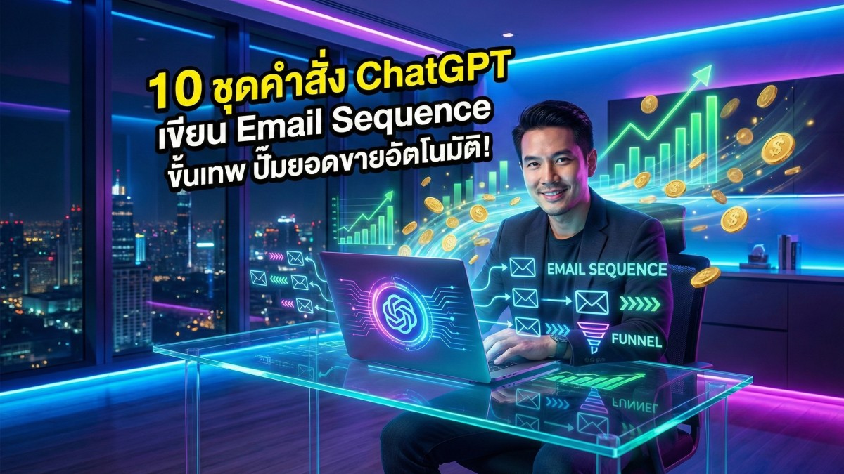 10 ชุดคำสั่ง ChatGPT เขียน Email Sequence ขั้นเทพ ปั๊มยอดขายอัตโนมัติ (ฉบับจับมือทำ)