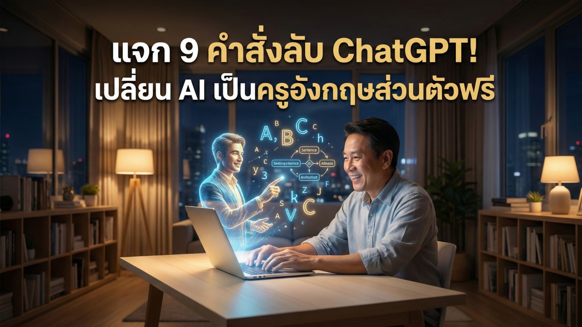 แจก 9 ชุดคำสั่ง Prompt ChatGPT สอนภาษาอังกฤษระดับเทพ เปลี่ยน AI เป็นครูส่วนตัวฟรี