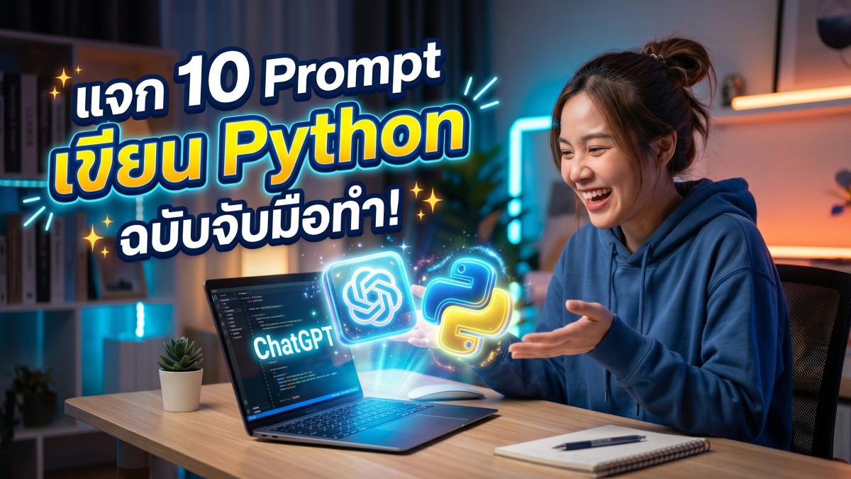 แจก 10 Prompt ChatGPT สอน Python เบื้องต้น ฉบับจับมือทำ เข้าใจง่ายเหมือนเด็กประถม