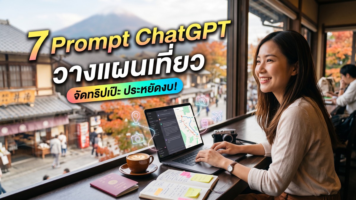 แจก 7 Prompt ChatGPT Travel วางแผนเที่ยวแบบมือโปร ประหยัดงบ จัดทริปละเอียดเหมือนไกด์ส่วนตัวทันที