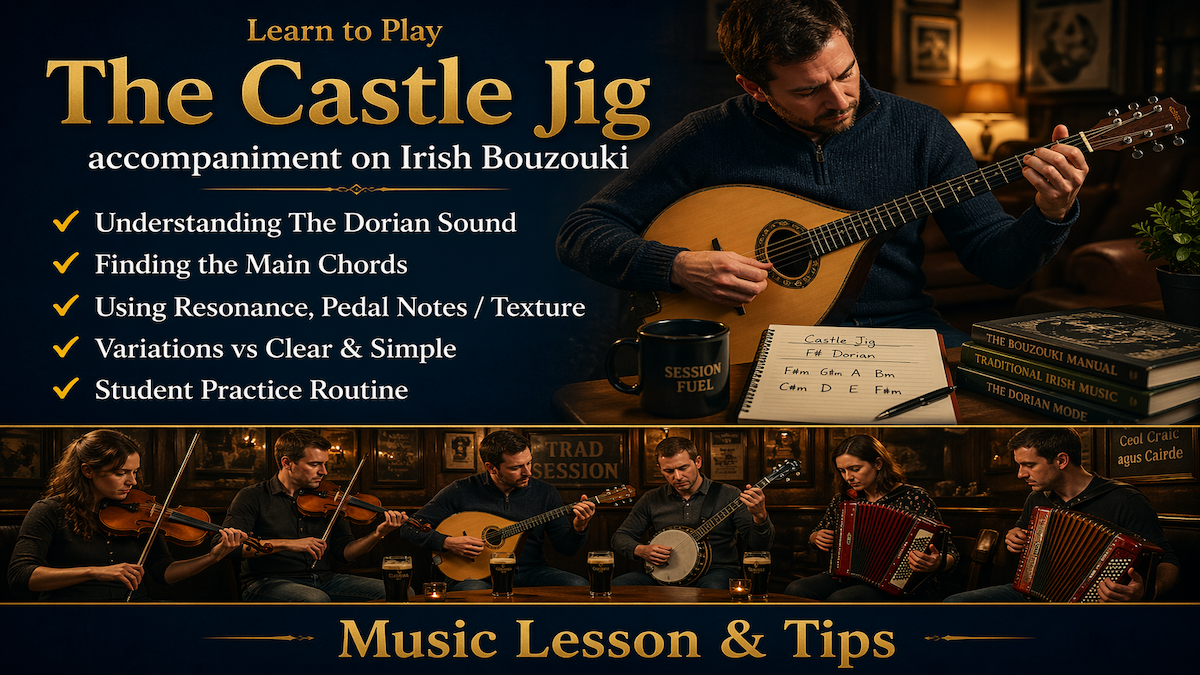How to Accompany The Castle Jig on Irish Bouzouki (F# Dorian!)